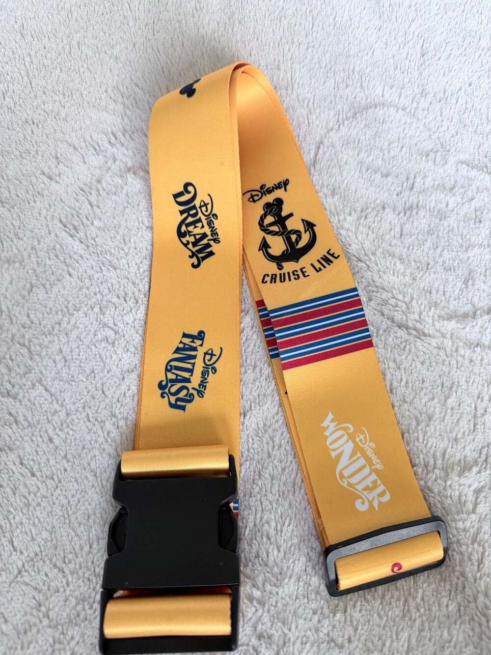 Disney Cruise Line Yellow Luggage Strap with Ship Graphics